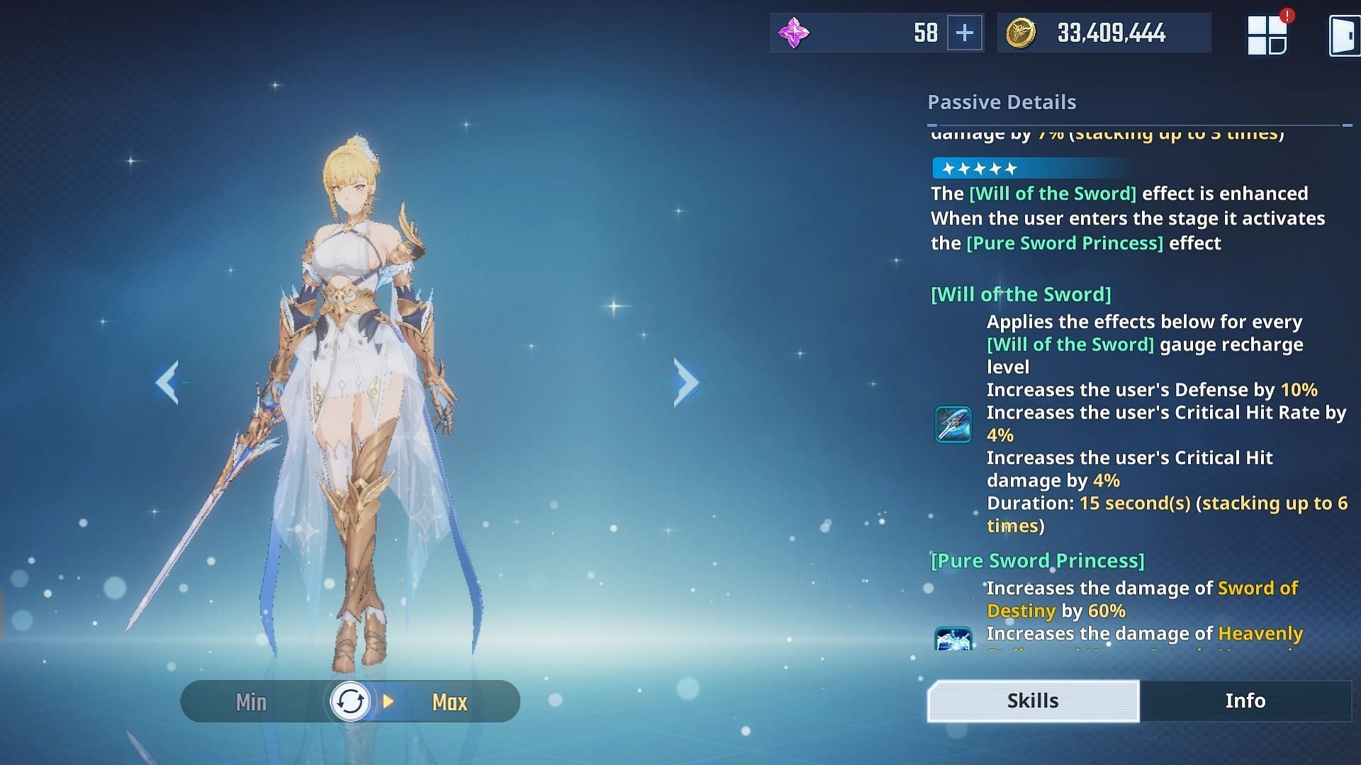 Pure Sword Princess's Advancement effect (Image via Netmarble)